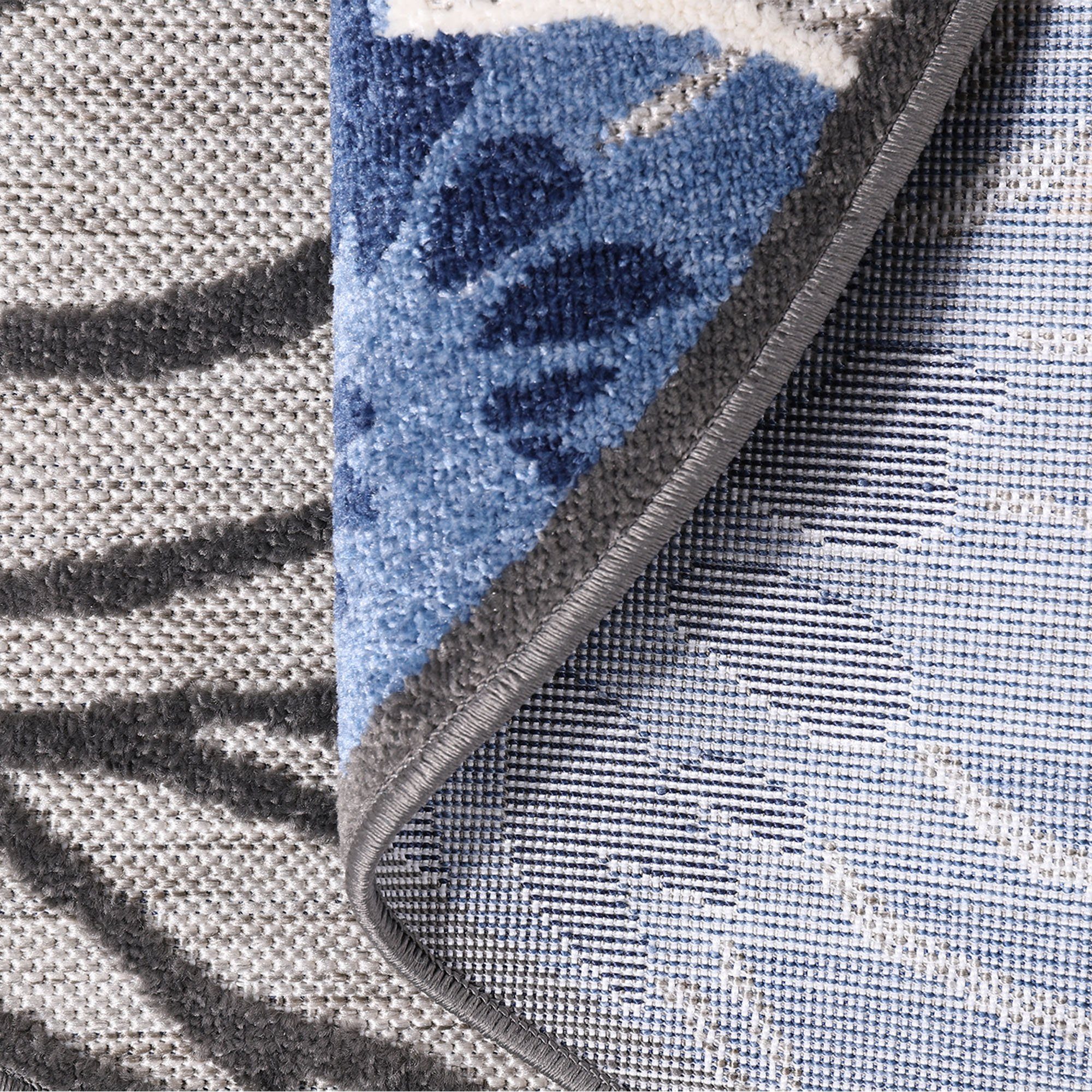Sanat Teppich Floral 2 Outdoor, auch als Läufer und rund, rund, Höhe: 6 mm, In- und Outdoor geeignet, Blumen, Balkon, Terrasse, Außenbereich