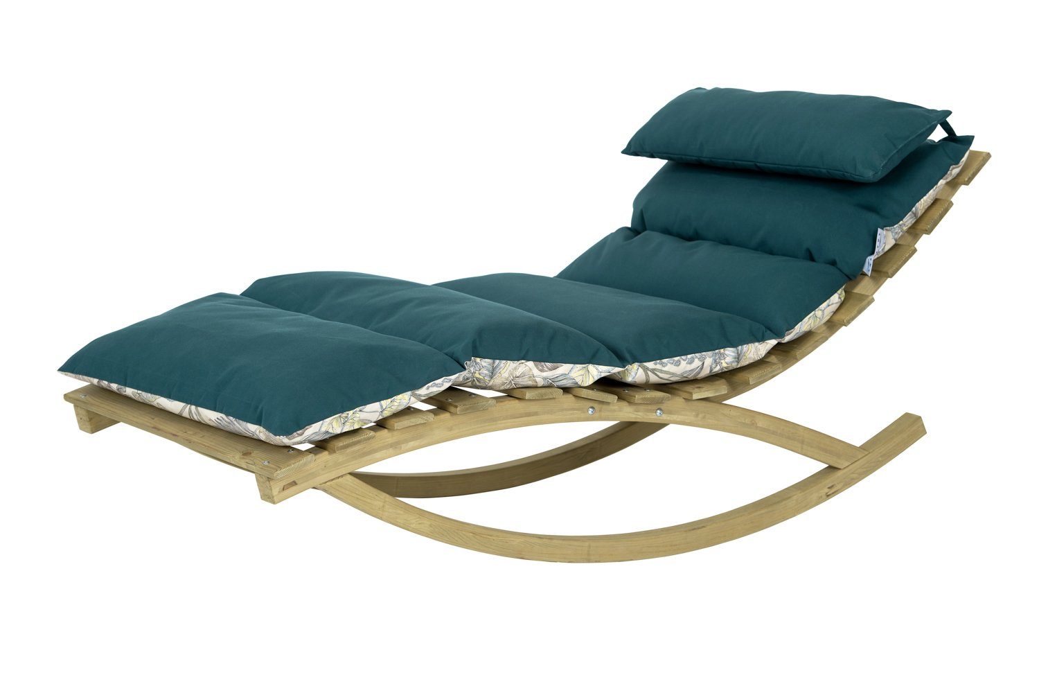 Amazonas Loungebett Schaukel Rocking Lounger Floral - aus dem FSC Fichtenholz, pflegeleicht, wasserabweisend, beidseitig