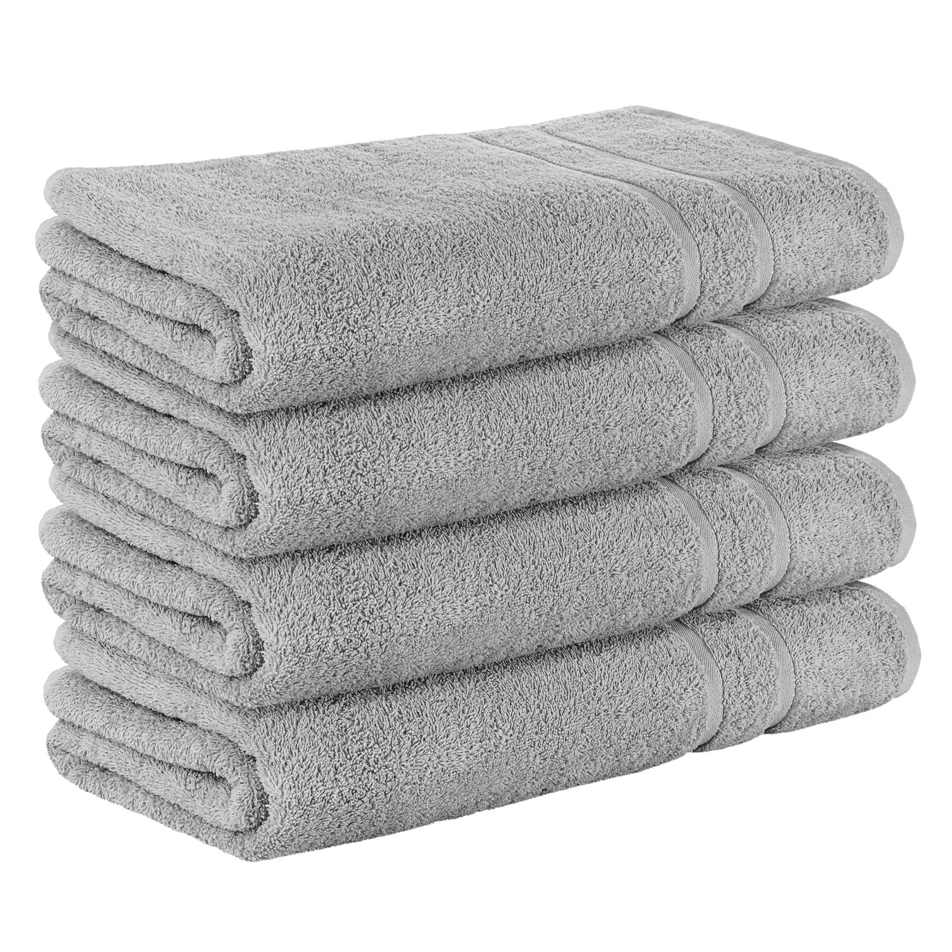 StickandShine Saunatuch 4er Set Premium Frottee Saunatücher 80x200 cm HELLGRAU Frottee