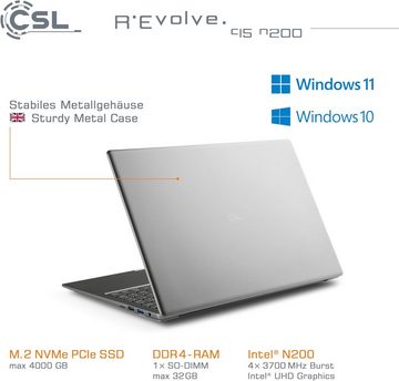 CSL Vielfältige Anschlussmöglichkeiten Notebook (Intel N200, Intel UHD Grafik, 1000 GB SSD, 16GB RAM, FHD mit beeindruckendem Display, leistungsstarkem Prozessor)