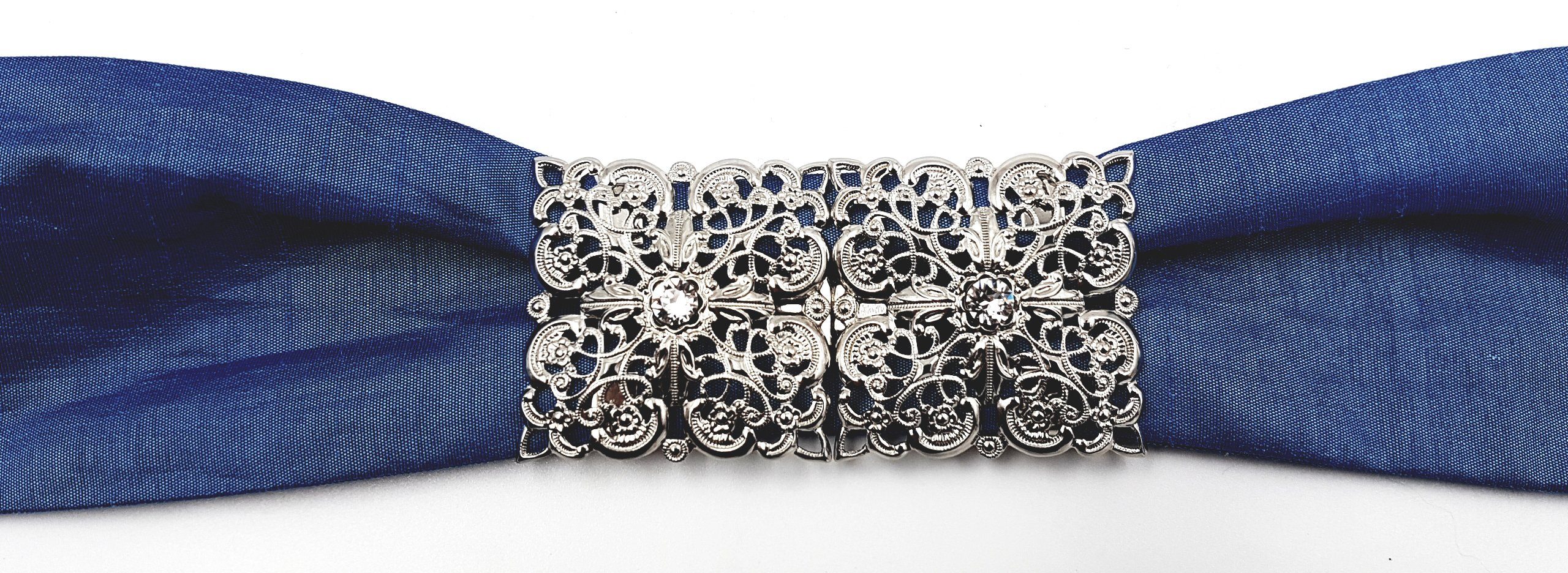 Gürtelschnalle Schürzenschließe, Trachtenschließe,mit Swarovskistein, silber