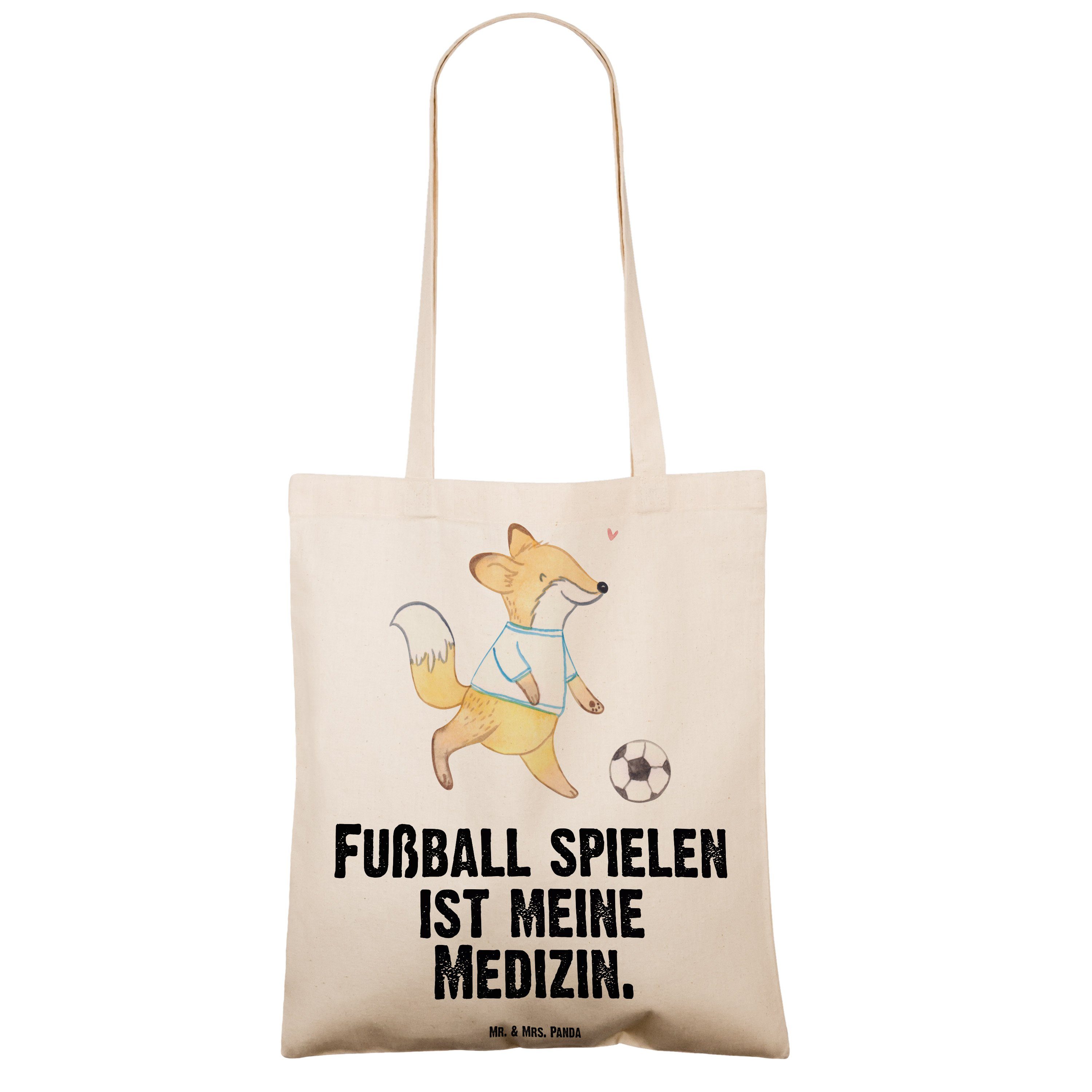 (1-tlg) Mrs. & Einkaufstasch Medizin Tragetasche spielen Fußball - Panda - Geschenk, Fuchs Mr. Transparent