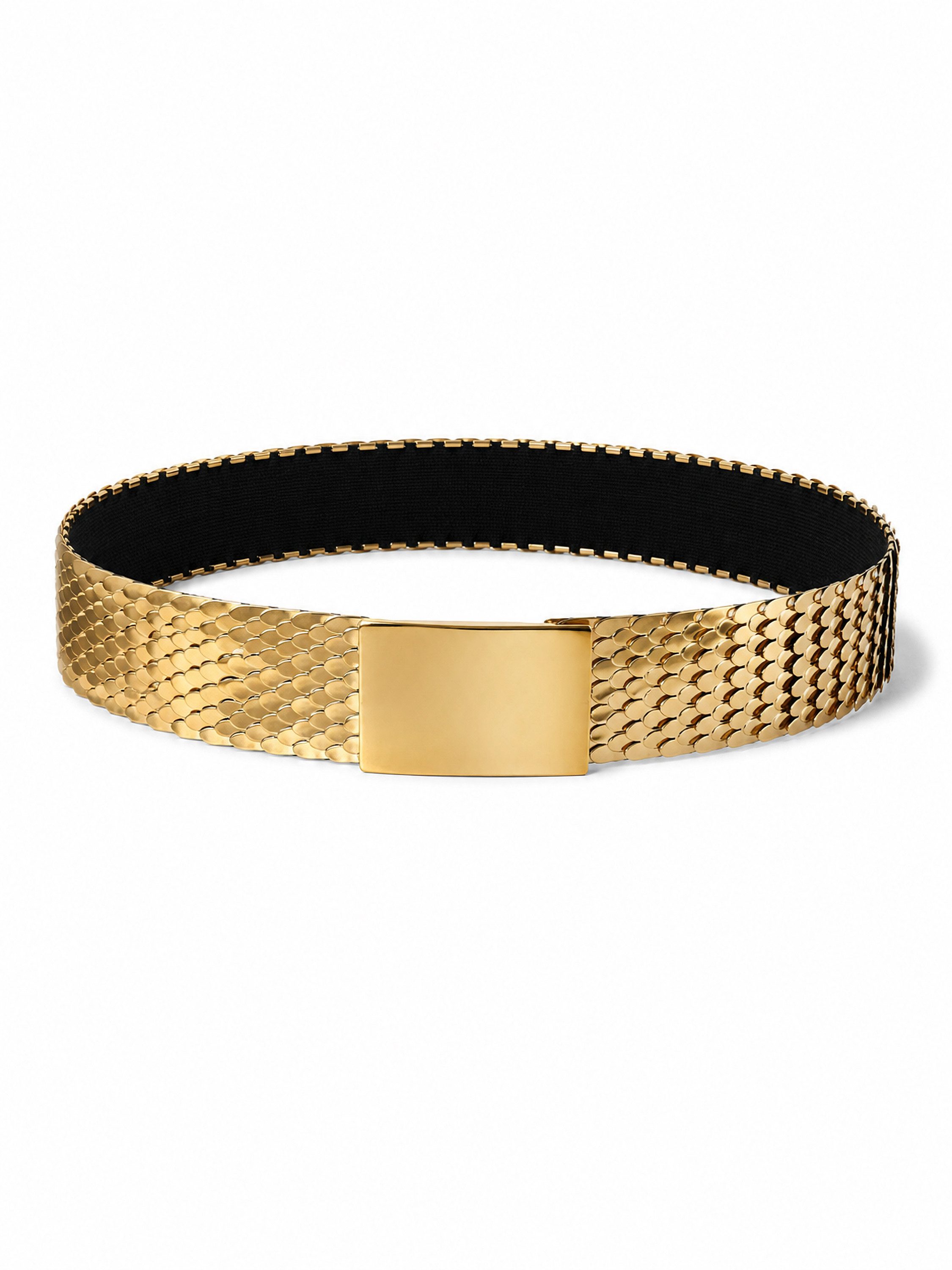 COLLEZIONE ALESSANDRO Taillengürtel Krokolux elastischer Schuppengürtel in Gold