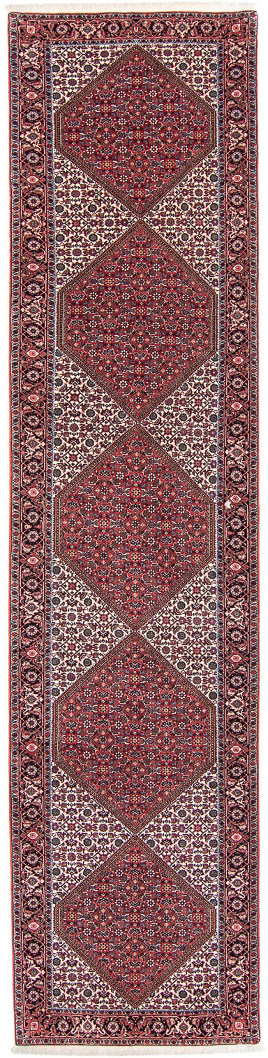 Orientteppich Perser Zertifikat Einzelstück mit dunkelrot, Höhe: 403 cm x 86 mm, - Bidjar Handgeknüpft, 15 rechteckig, morgenland, Wohnzimmer, - 