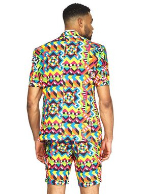 Opposuits Partyanzug Shorts Suit Abstractive, Cooler Dress für heiße Tage