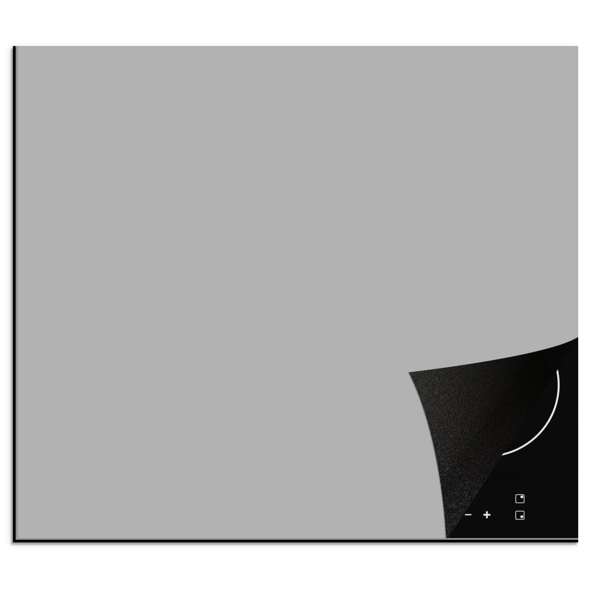 MuchoWow Herd-Abdeckplatte Grau - Unifarbener Druck, Vinyl, (1 tlg), Cerankochfeld Abdeckung, Herd Abdeckplatten Vinyl, 58.3x51.3 cm