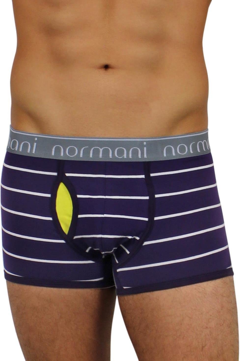 Baumwolle Purple atmungsaktiver Unterhose aus Retro Stripes Boxer normani