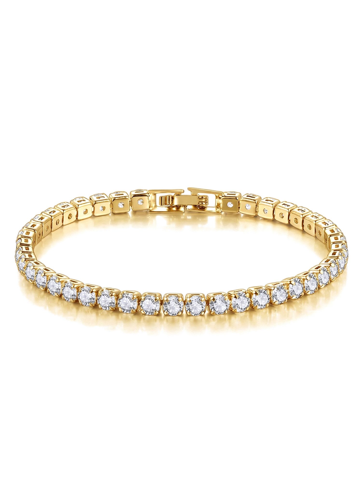 Staufergold Tennisarmband Tennisarmband „Crystal Line“ Gold, handmade with Love!