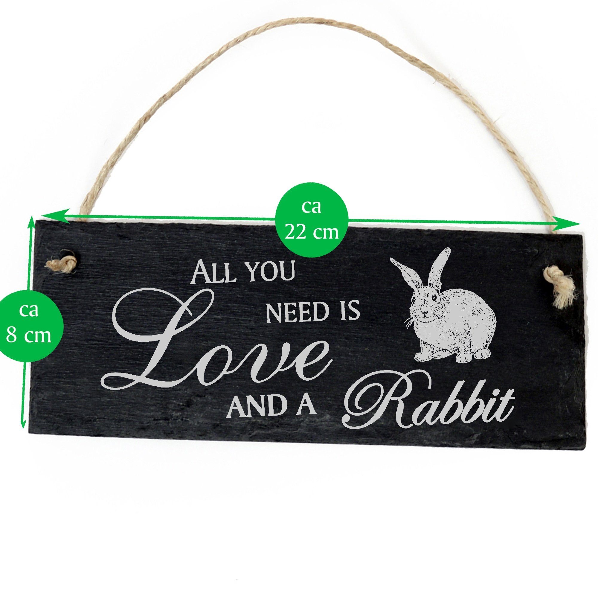is Love you need a Kaninchen Hängedekoration Rabbit All and Dekolando 22x8cm