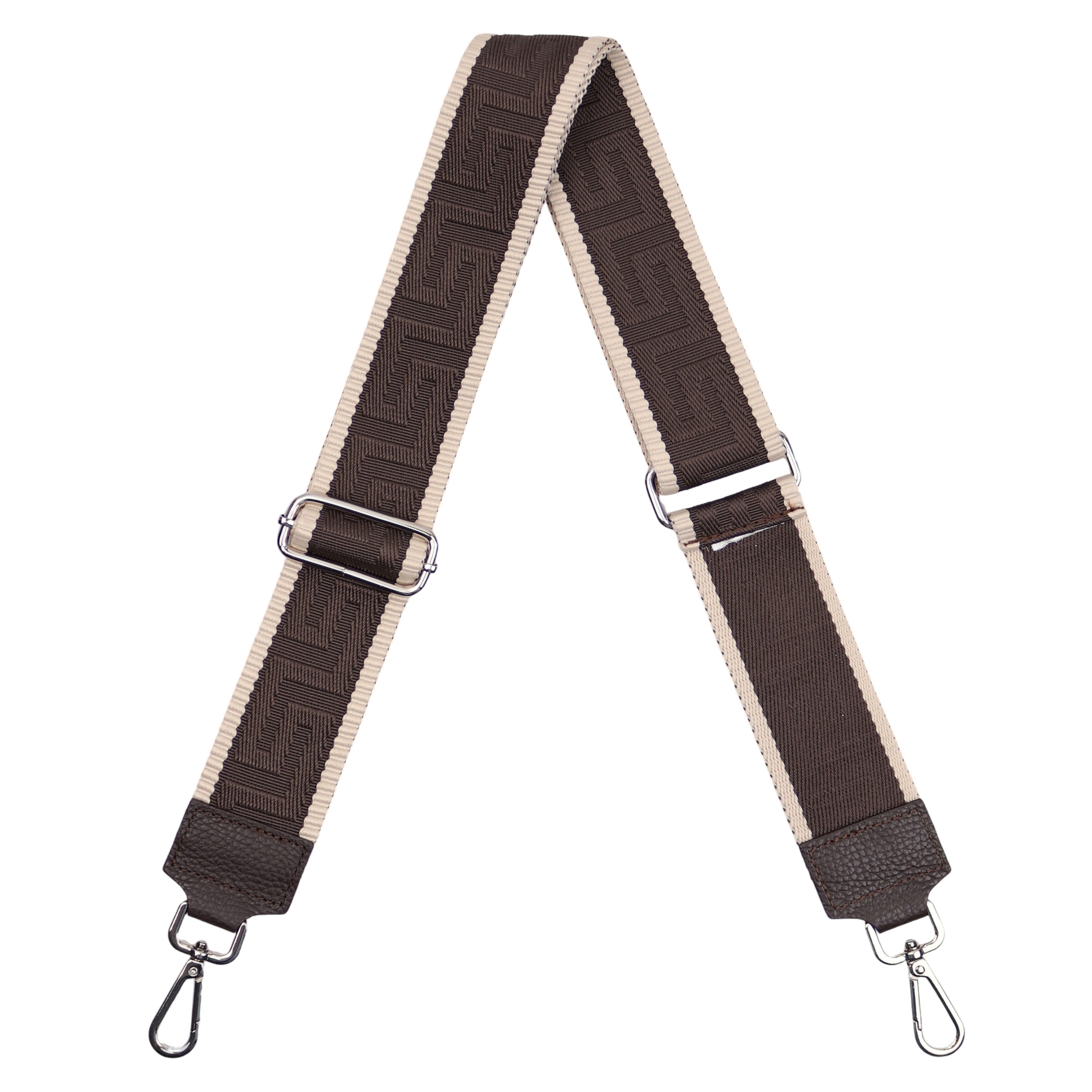 MIRROSI Schulterriemen Made in Italy aus Echtleder Schultergurt für Tasche zum Wechseln (Farben in: Braun, Cognac,Taupe, Helltaupe, 1x Taschengurt) 5cm Breit Bohemian Style