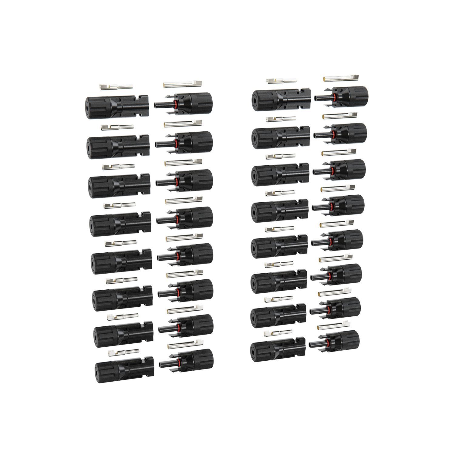 ABSINA 16x Stecker & Buchse + 8x Montageschlüssel, Solarstecker Solarkabel
