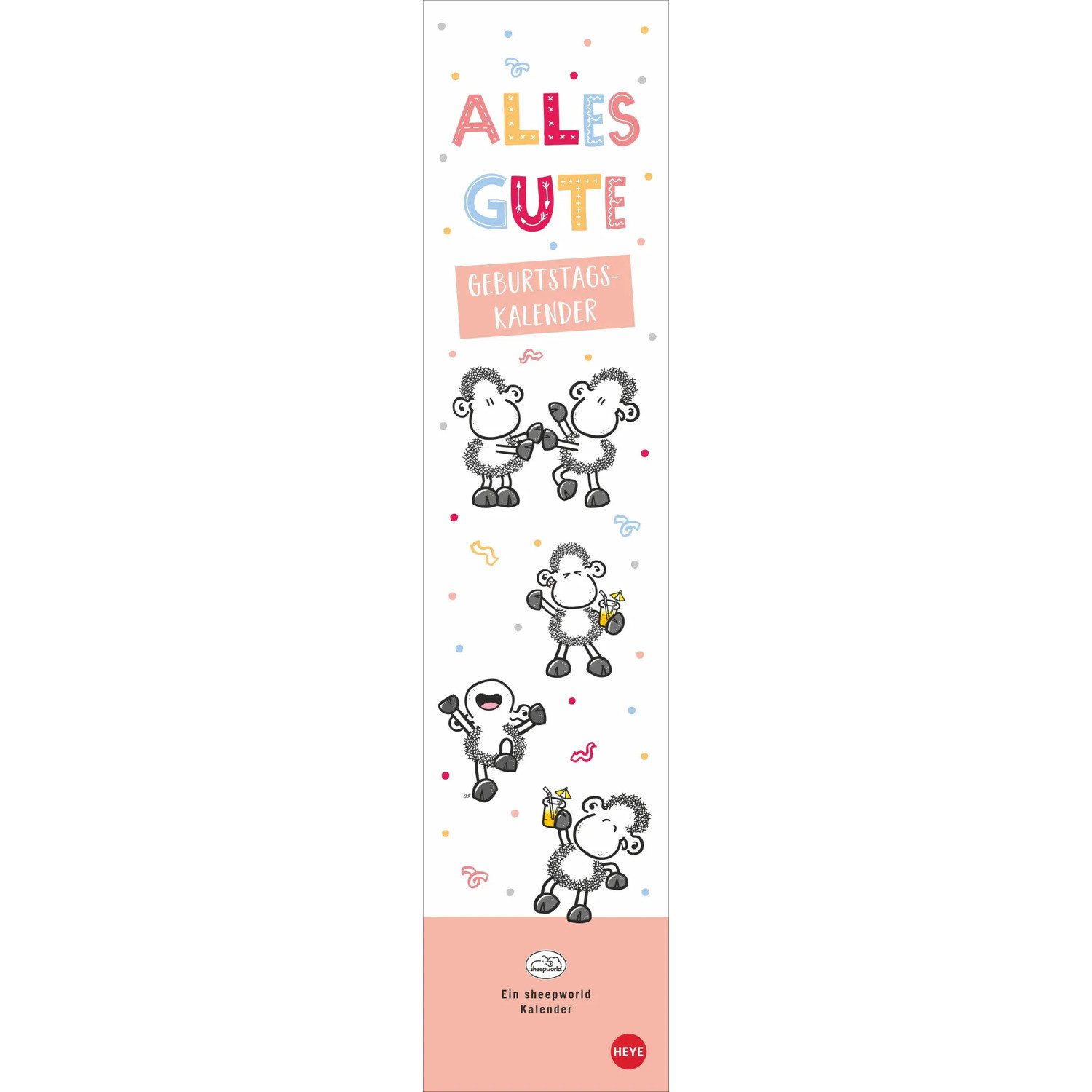 HEYE Wandkalender sheepworld Geburtstagskalender Langplaner