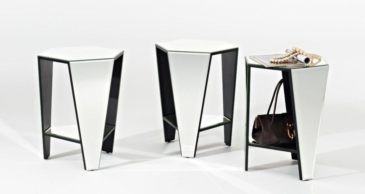H. cm Padrino Beistelltisch x Designermöbel 56 Beistelltisch Casa Luxus Spiegelglas 45 - 40 x