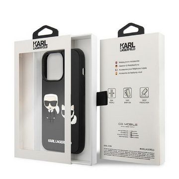 KARL LAGERFELD Handyhülle Case iPhone 14 Pro Max Kunststoff schwarz Katze Karl 3D 6,7 Zoll, Kantenschutz
