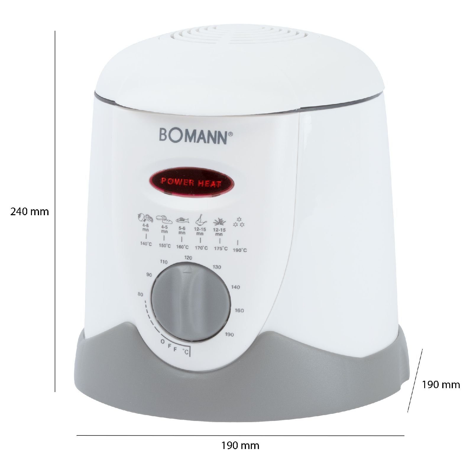 BOMANN Fondue BOMANN Fondue-Fritteuse 1 L 6 Personen Fondue-Gabeln 900 Watt FFR 1290