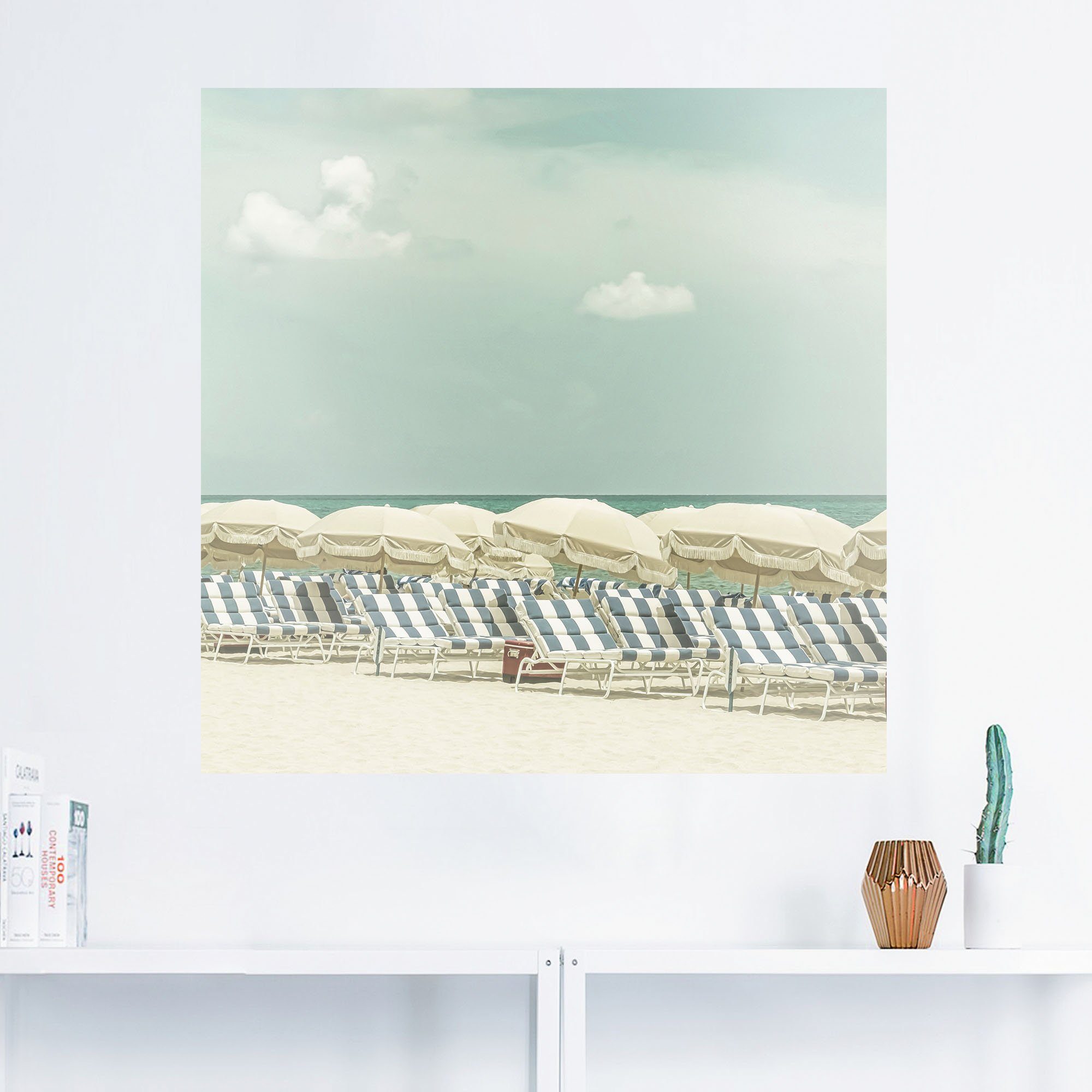 versch. Artland Vintage Größen Leinwandbild, Strandbilder Wandaufkleber (1 Wandbild Poster als oder Strandidylle, Alubild, in St),