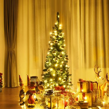 COSTWAY Künstlicher Weihnachtsbaum, mit 150 warmweißen LEDs, 226 PVC Spitzen