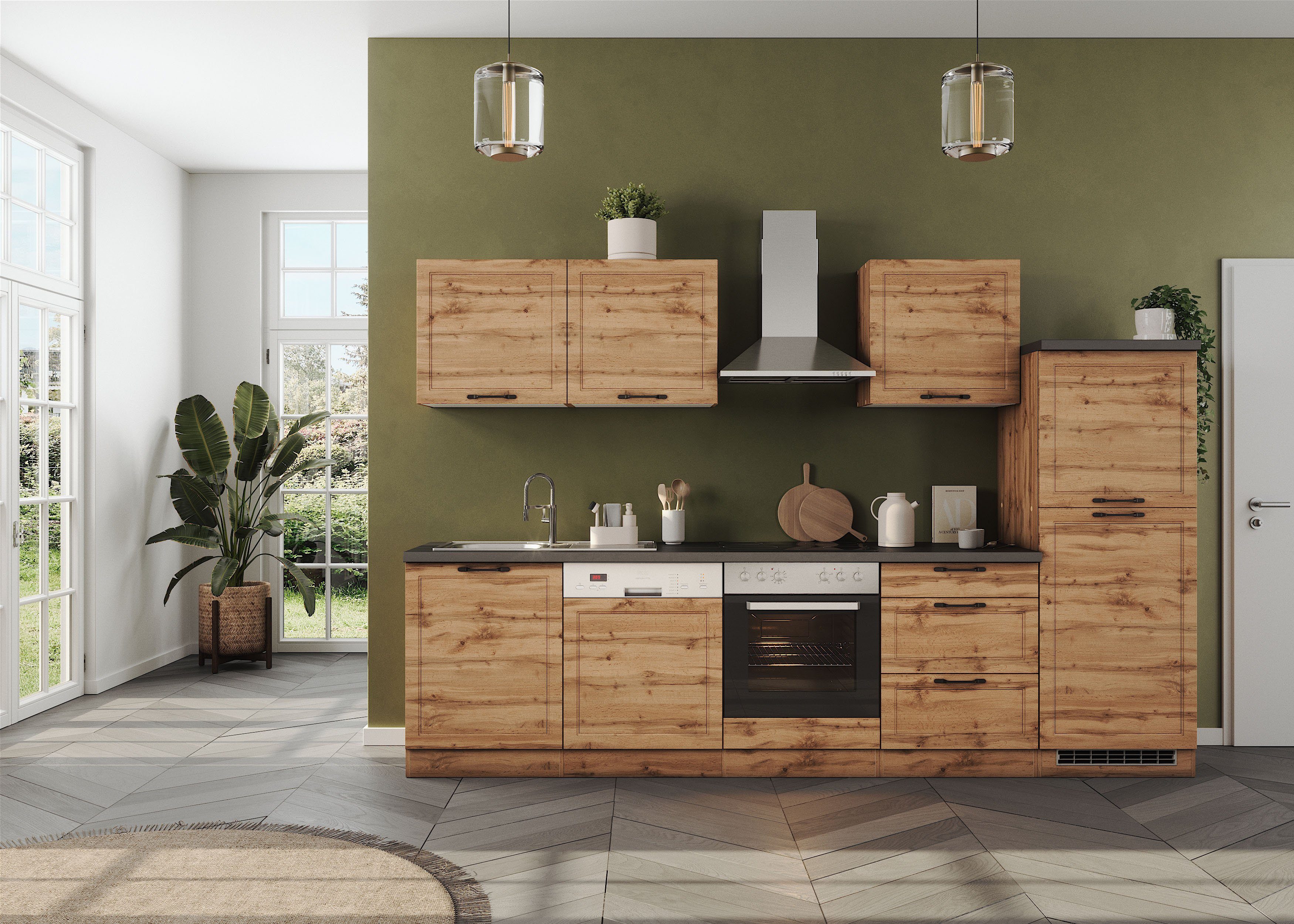 KOCHSTATION Küchenzeile KS-Lani, mit MDF-Fronten, Breite 300 cm, wahlweise günstig online kaufen