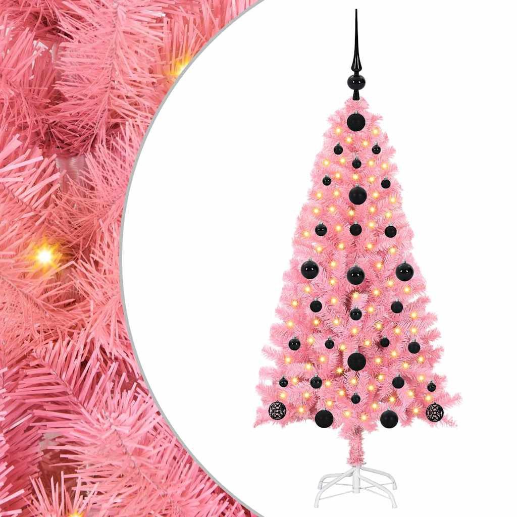 vidaXL Künstlicher Weihnachtsbaum Weihnachtsbaum Rosa 120 cm PVC