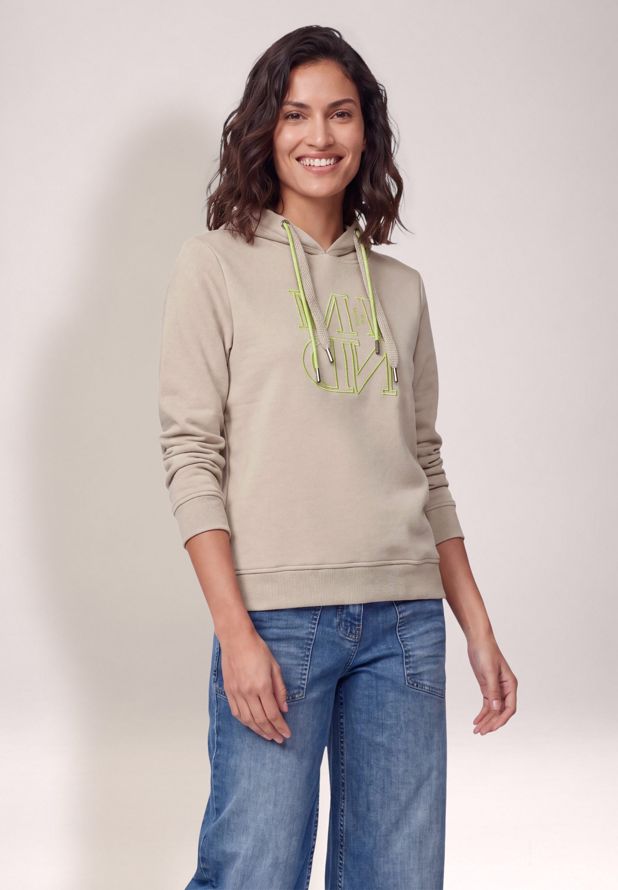CECIL Hoodie mit elastiksaum