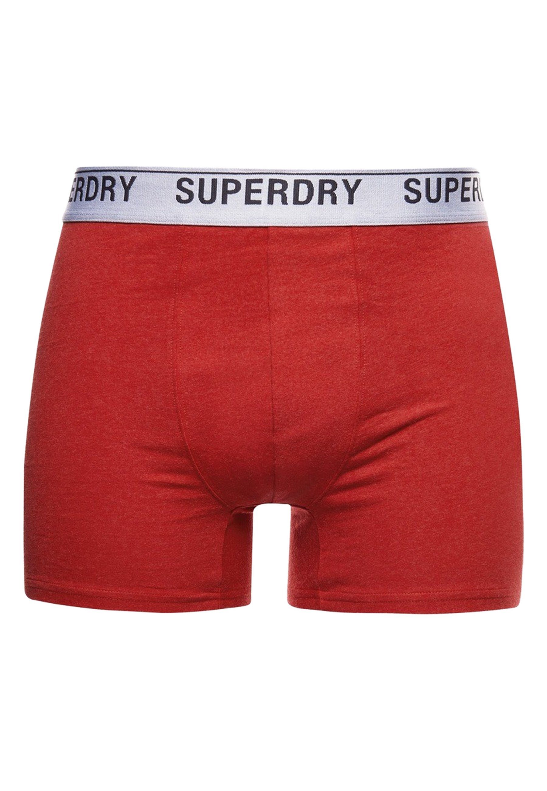 Superdry Boxershorts Boxershorts rot (3-St) Unterhose 3er Enganliegende Trunks