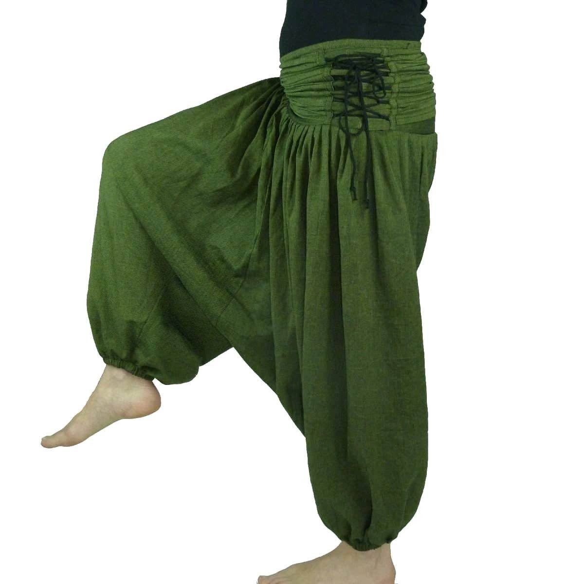 & Freizeit (1-tlg) SIMANDRA Damen - im Jaya für Aladin-Stil Grün Haremshose Sport Pluderhose
