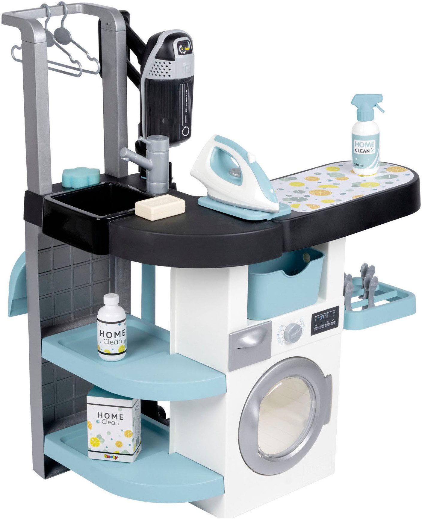 Smoby Kinder-Waschmaschine Rowenta Haushalts-Set, Waschsalon, Made in Europe