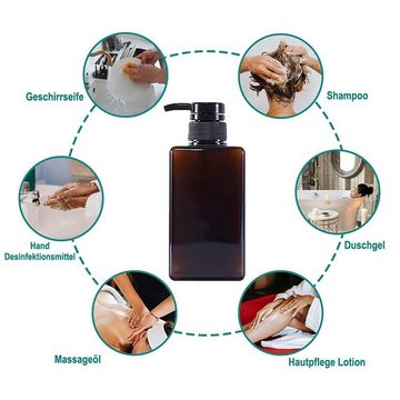 Fivejoy Aufbewahrungsbox Shampoo- und Conditioner-Flaschen,Nachfüllbare Shampoo-Flaschen (3 St)