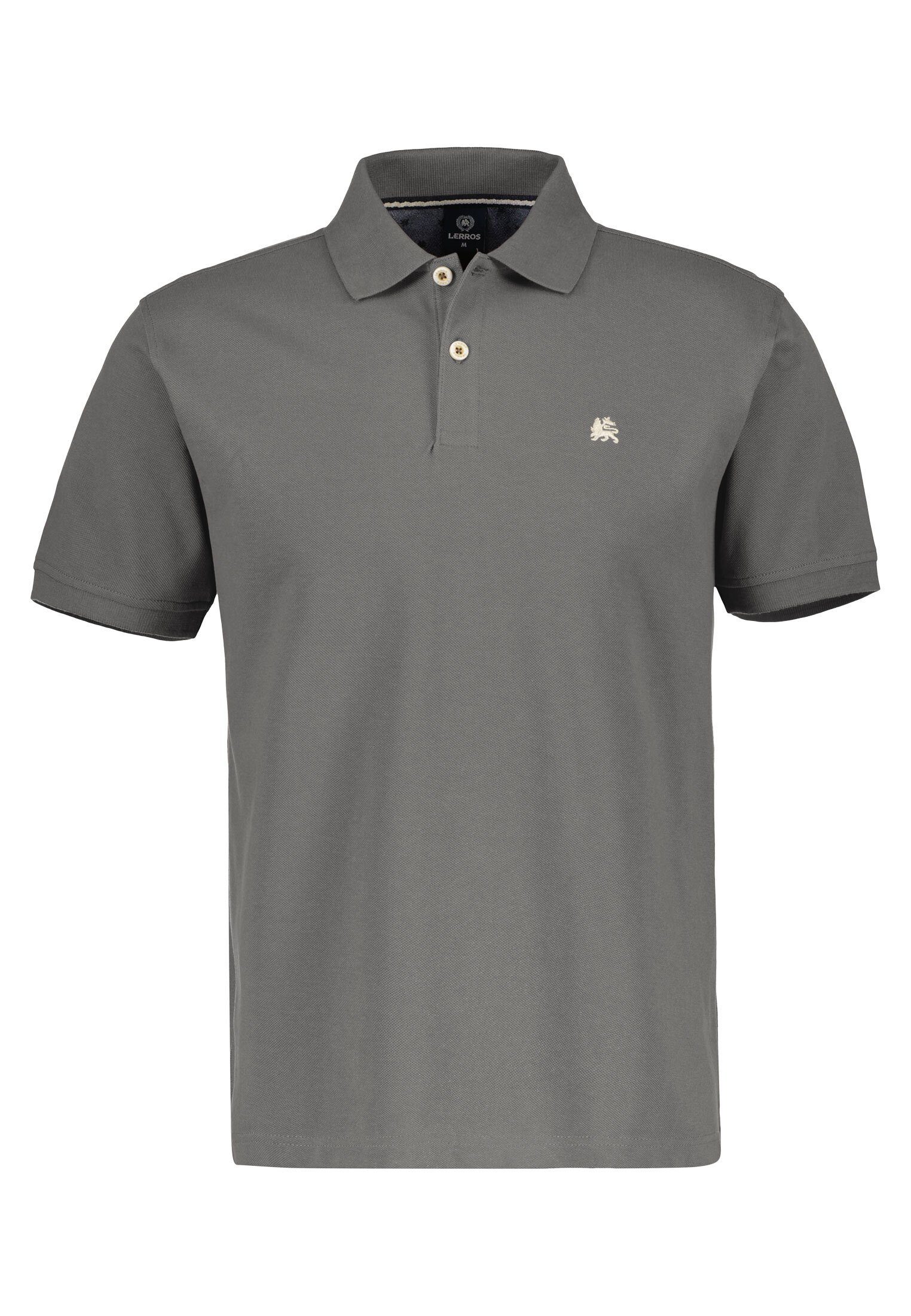 LERROS unifarben Piqué-Poloshirt, MELANGE T-Shirt LERROS GREY