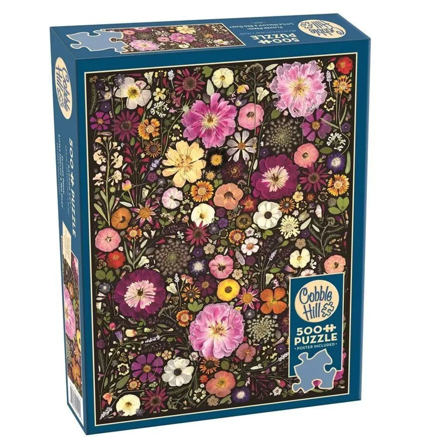 BrainBox Puzzle COBBLE HILL PUZZLES - Blütenpresse: Zierblumen 500 Teile, 500 Puzzleteile