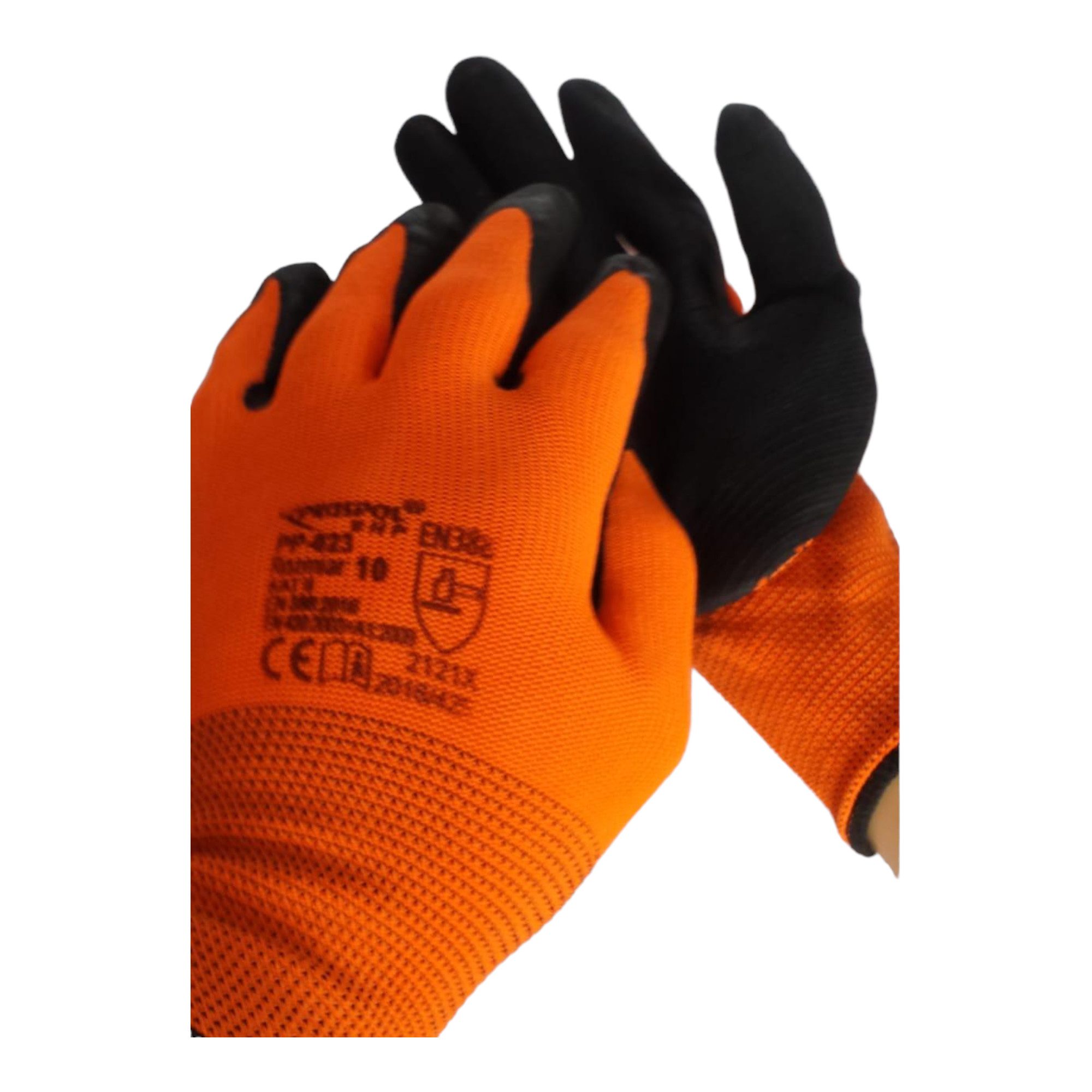 Arbeitshandschuhe K027 violett/orange -10 Arbeits-, Schutz- Nylonhandschuhe, die im Hand
