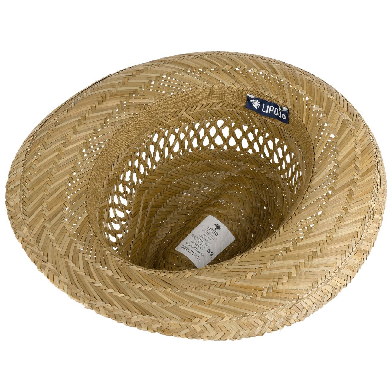 Lipodo Sonnenhut (1-St) Strohhut mit Ripsband, Made in Italy