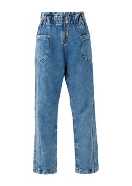 QS 5-Pocket-Jeans Ankle-Jeans / Regular Fit / High Rise / Barrel Leg Waschung, Ziernaht
