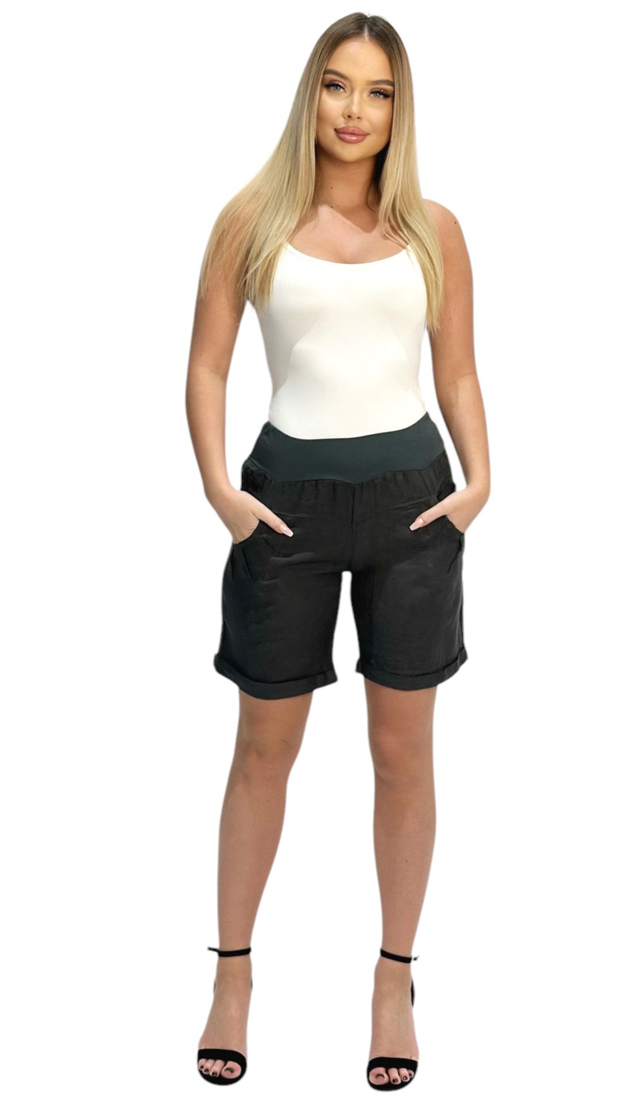 Mississhop Leinenhose 100 % Leinen Leinenshorts günstig online kaufen