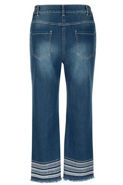 MIAMODA Regular-fit-Jeans 3/4-Jeans Slim Fit Saumstickerei 5-Pocket