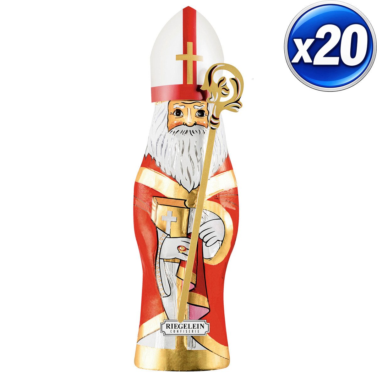 Riegelein Confiserie Schokolade, Riegelein St Nikolaus aus Vollmilchschokolade 140g 20er Pack