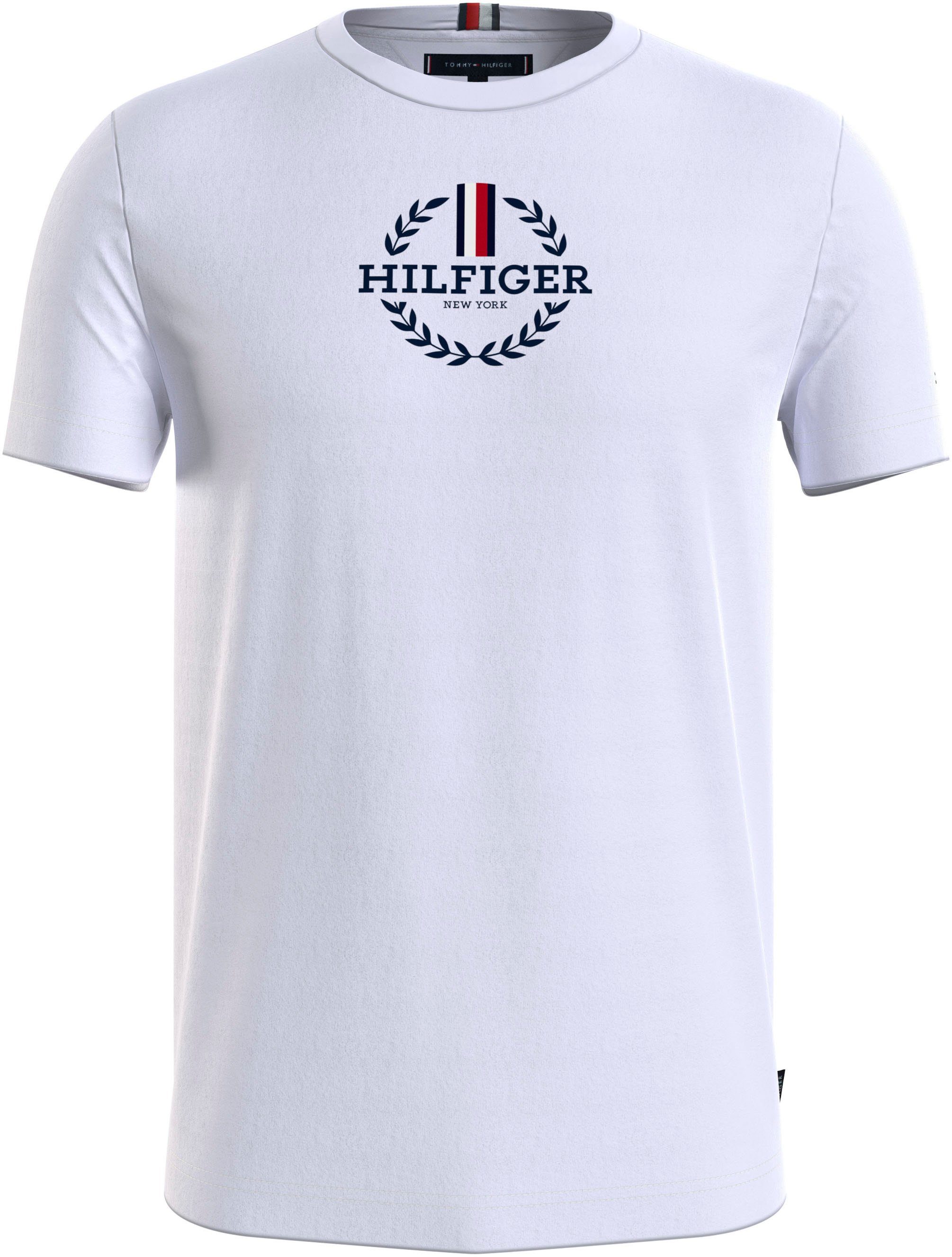 Tommy Hilfiger T-Shirt GLOBAL STRIPE WREATH TEE mit Archive-Wappen-Logo – Bild 4 von 5