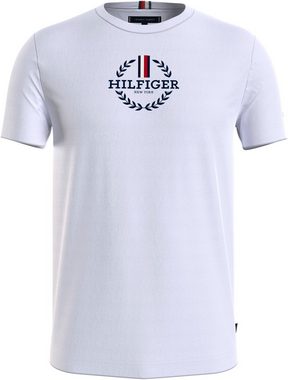 Tommy Hilfiger T-Shirt GLOBAL STRIPE WREATH TEE mit Archive-Wappen-Logo