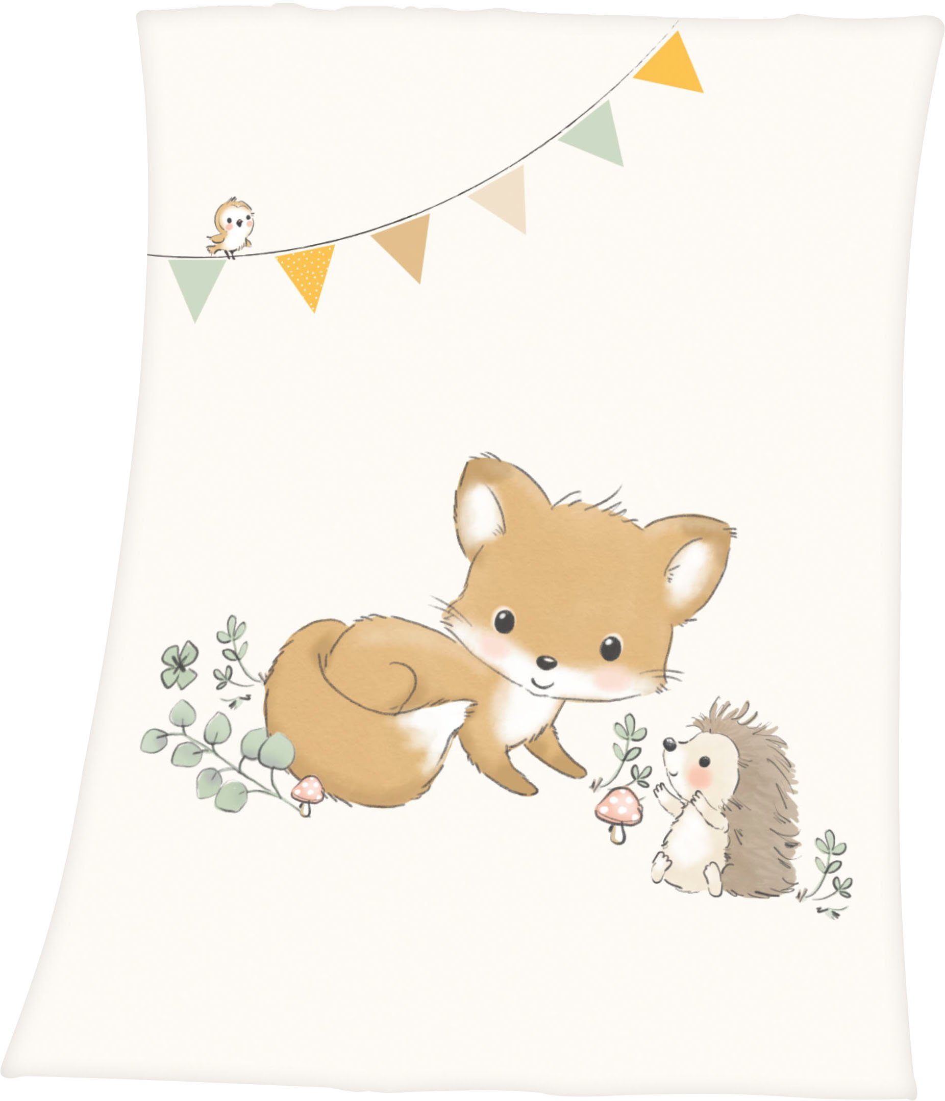 Tiermotiv, Best, mit Kuscheldecke Babydecke Waldfreunde, Baby niedlichem