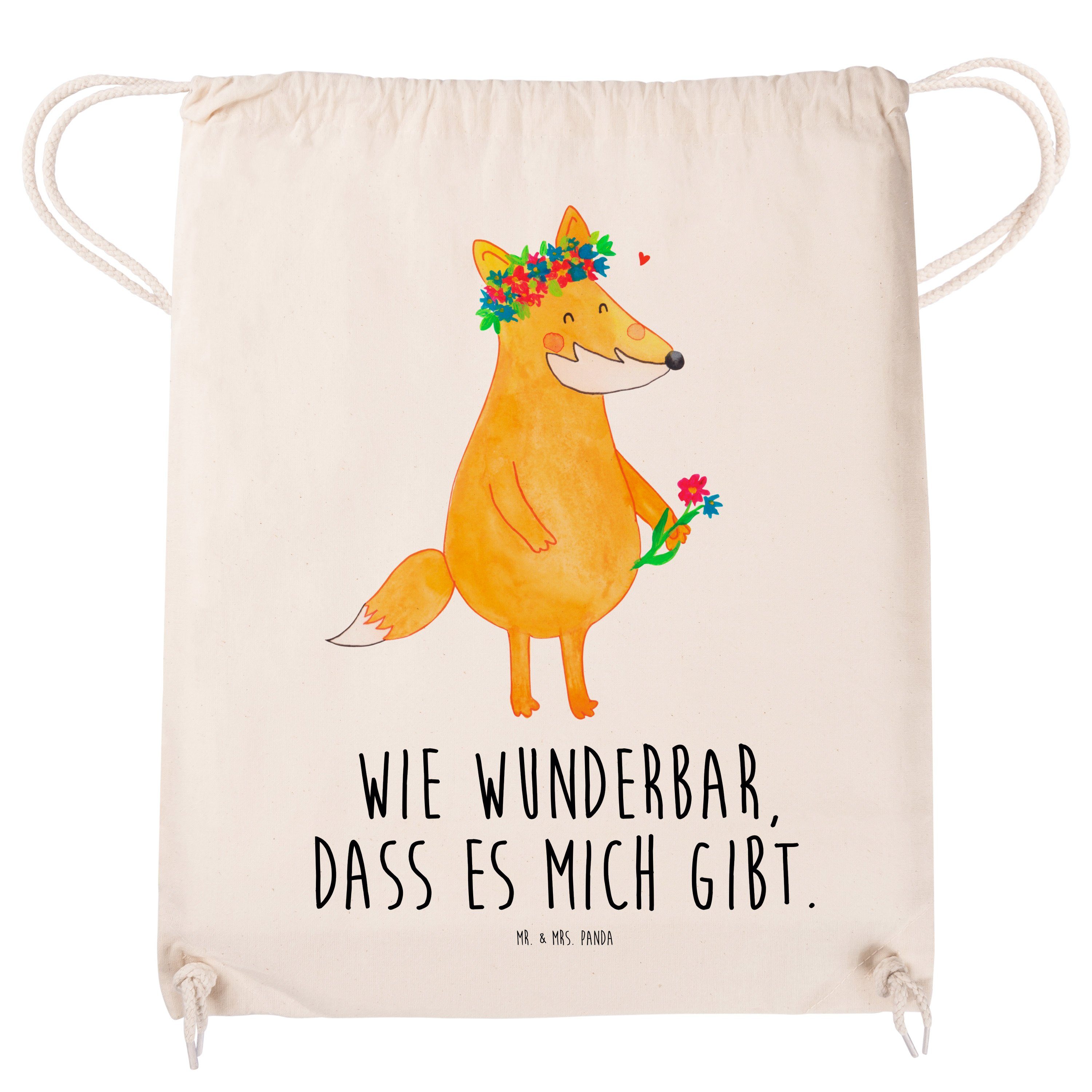 Blumenliebe Transparent (1-tlg) Panda Sporttasche Fuchs Stoffbeutel, Geschenk, - Se niedlich, & Mr. Mrs. -