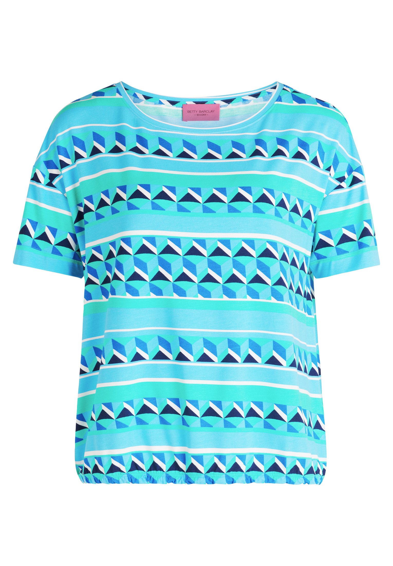 Betty Barclay Kurzarmshirt "Damen Basic Shirt mit Print" 1 Stk. tlg. Rippbü günstig online kaufen