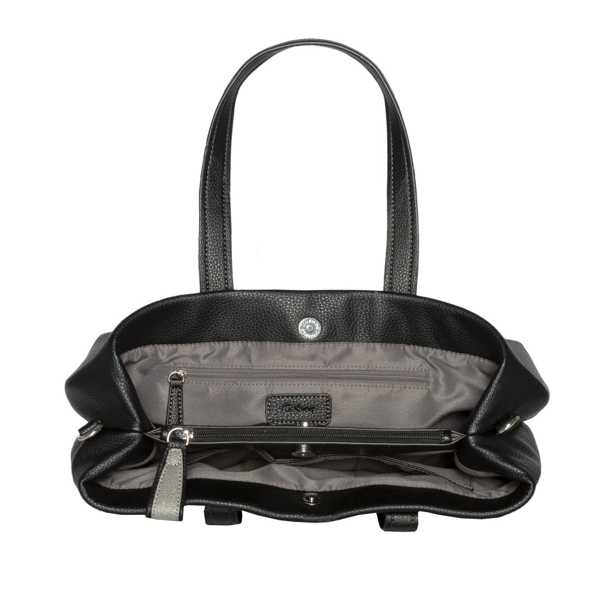 Gabor Schultertasche GABOR-ANINA Zip-Shopper M Damen-Shopper Henkeltasche 40x14x28 - black
