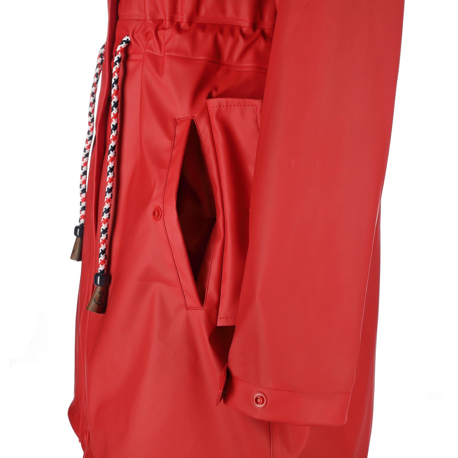 FRIESEN Friesennerz Regenjacke "Oh! Nass'is!" II Damen Regenmantel - Outdoor-Jacke Parka Wasserdicht Leichtes Jersey-Innenfutter, Verschweißte Nähte, Taillen-Kordelzug