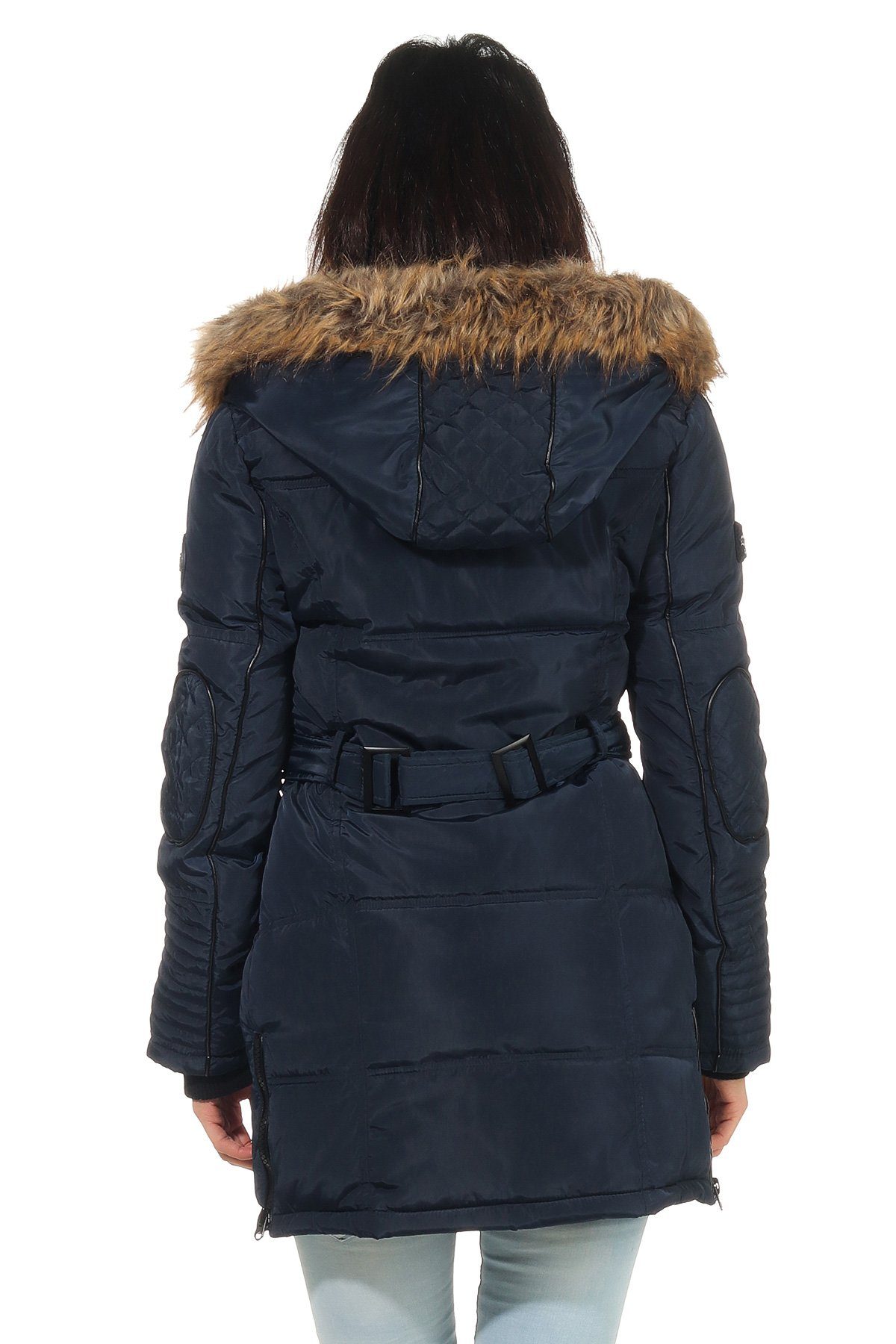 Geographical Norway Winterjacke Damen Outdoor Jacke G-Blustery by leyoley in Unifarbe, mit XXL-Kapuze