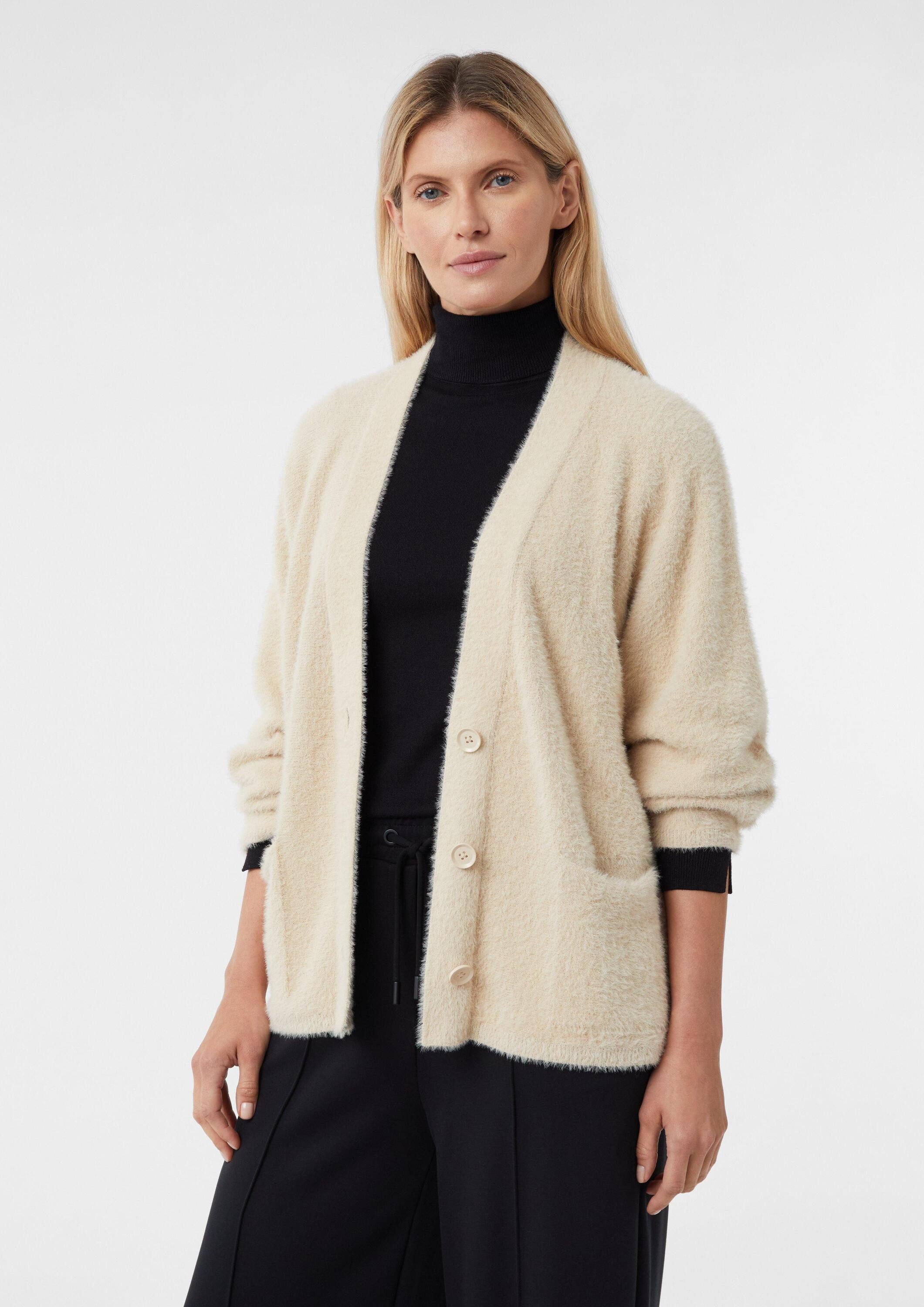 comma Cardigan Strickjacke Kuscheliger Cardigan im Relaxed Fit