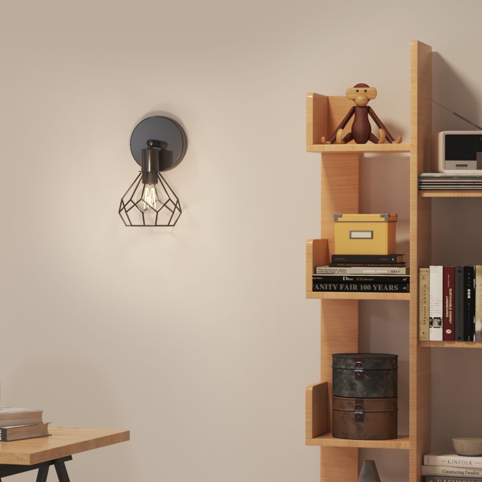 Wandleuchte Wohnzimmerlampe Flurlampe, Retro Industrial Wandleuchte Fassung(Glühbirne nicht E14 EMKE Wandleuchte enthalten)