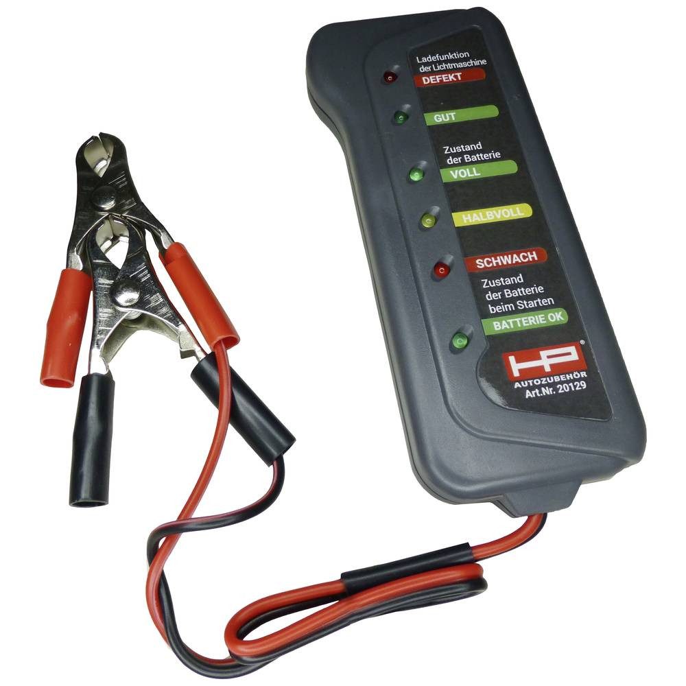 HP-AUTOZUBEHÖR 12V LED Batterietester 20129 Batterie-Ladegerät (Batterieprüfung, Kontrolle Lichtmaschine, Ladeüberwachung)