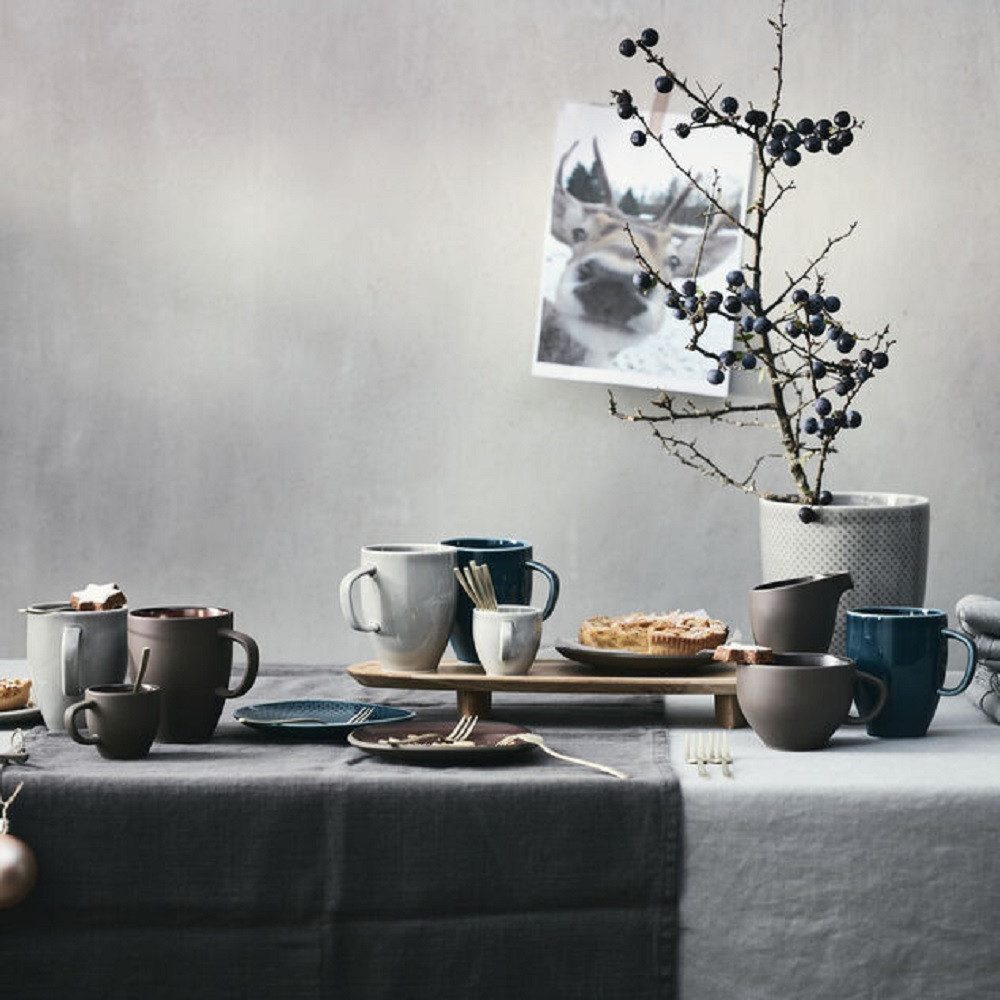 Rosenthal Becher Rosenthal Junto Pearl Grey Becher - Rund - R 7,8 cm, Porzellan