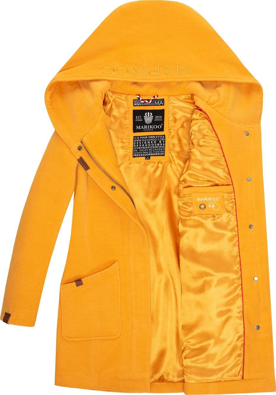 gelb hochwertiger mit großer Kapuze Mantel Marikoo Wintermantel Maikoo