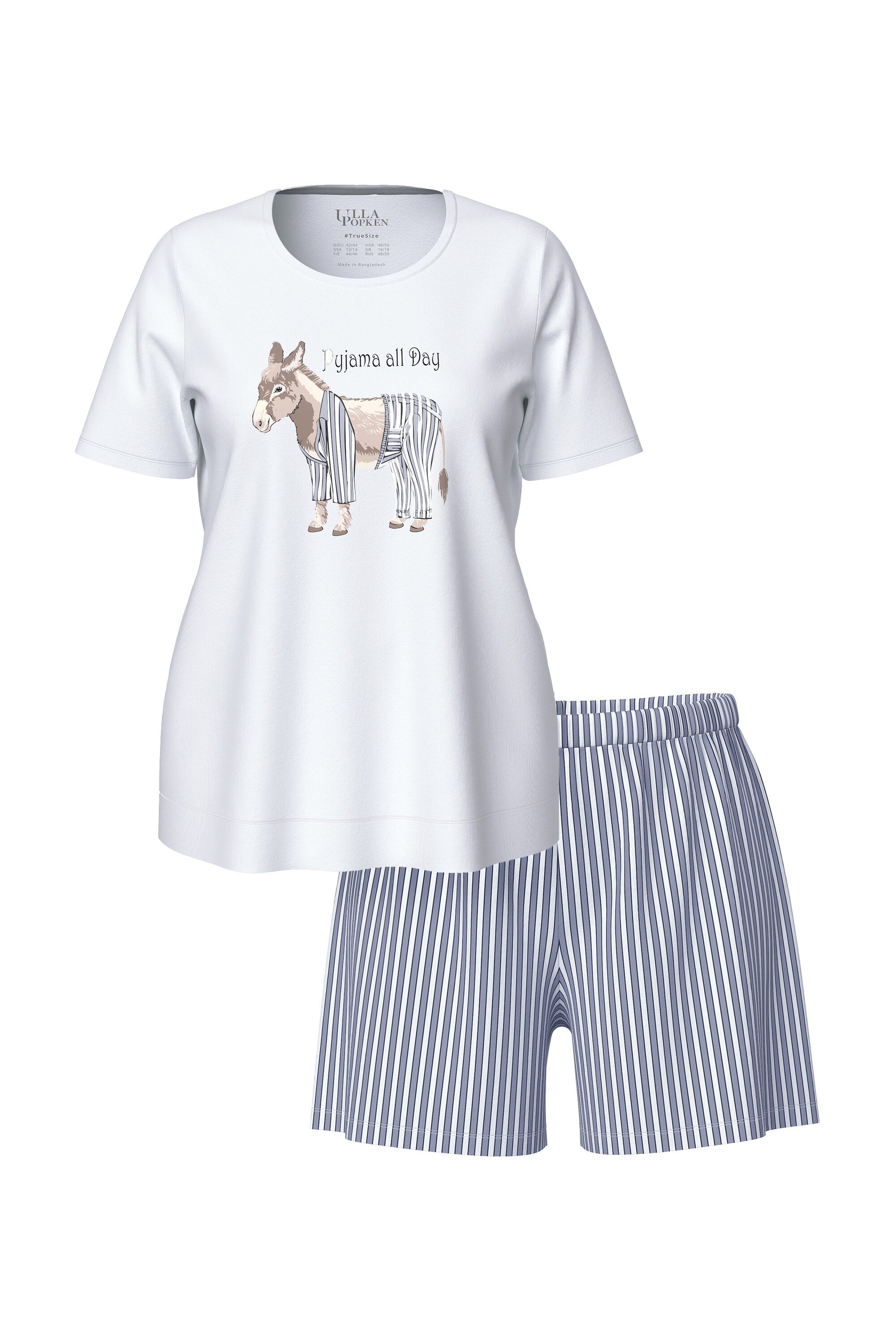 Ulla Popken Pyjama Pyjama Esel Rundhals Halbarm Shorts